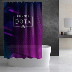 Шторка для душа Dota gaming champion: рамка с лого и джойстиком на, цвет: 3D-принт — фото 2