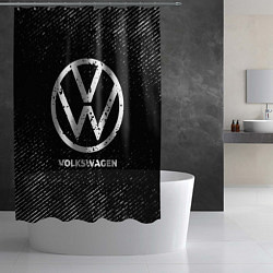 Шторка для душа Volkswagen с потертостями на темном фоне, цвет: 3D-принт — фото 2