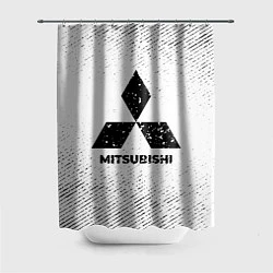 Шторка для душа Mitsubishi с потертостями на светлом фоне, цвет: 3D-принт