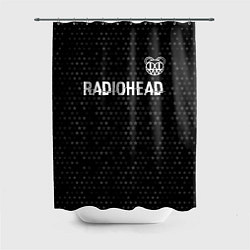 Шторка для душа Radiohead glitch на темном фоне: символ сверху, цвет: 3D-принт