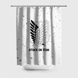 Шторка для душа Attack on Titan glitch на светлом фоне, цвет: 3D-принт