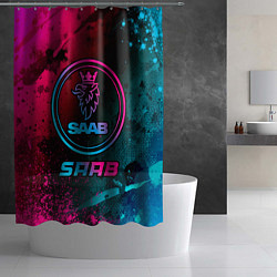 Шторка для душа Saab - neon gradient, цвет: 3D-принт — фото 2
