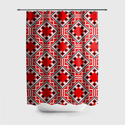 Шторка для ванной Белорусская вышивка - орнамент