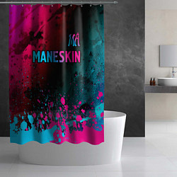 Шторка для душа Maneskin - neon gradient: символ сверху, цвет: 3D-принт — фото 2