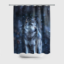 Шторка для душа Лесной волк, цвет: 3D-принт