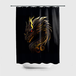 Шторка для душа Китайский дракон - ирезуми, цвет: 3D-принт