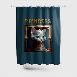 Шторка для ванной Кошечка принцесса - картина в рамке