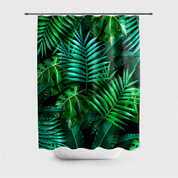 Шторка для душа Тропические растения - текстура, цвет: 3D-принт
