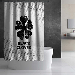 Шторка для душа Black Clover с потертостями на светлом фоне, цвет: 3D-принт — фото 2