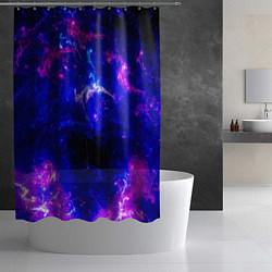 Шторка для душа Неоновый космос со звездами, цвет: 3D-принт — фото 2