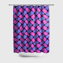 Шторка для душа Фиолетово-сиреневая плетёнка - оптическая иллюзия, цвет: 3D-принт
