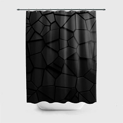 Шторка для душа Черные стальные плиты, цвет: 3D-принт