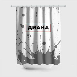 Шторка для душа Диана - в красной рамке на светлом, цвет: 3D-принт