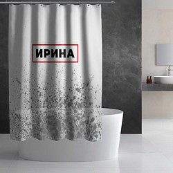Шторка для душа Ирина - в красной рамке на светлом, цвет: 3D-принт — фото 2