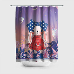Шторка для ванной Модная зайка - новый год