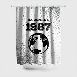 Шторка для душа На Земле с 1987: краска на светлом, цвет: 3D-принт