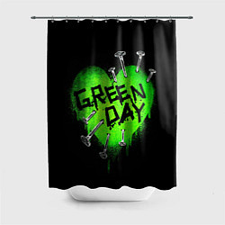 Шторка для душа Green day heart nails, цвет: 3D-принт