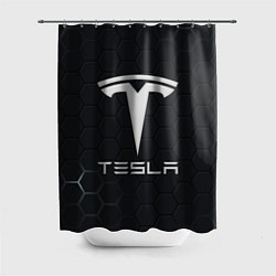 Шторка для ванной Tesla логотип - матовое стекло