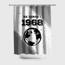 Шторка для душа На Земле с 1968: краска на светлом, цвет: 3D-принт