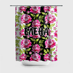 Шторка для душа Елена в цветах, цвет: 3D-принт