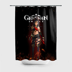 Шторка для душа Дэхья и огонь Персонаж Genshin Impact, цвет: 3D-принт