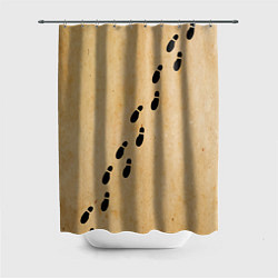 Шторка для душа Следы мародеров на пергаменте, цвет: 3D-принт