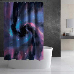 Шторка для душа Ручная роспись галактики акварелью, цвет: 3D-принт — фото 2