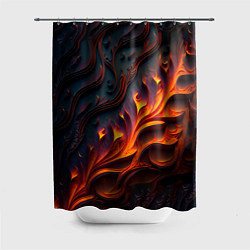 Шторка для ванной Огненный орнамент с языками пламени