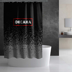 Шторка для душа Оксана - в красной рамке на темном, цвет: 3D-принт — фото 2