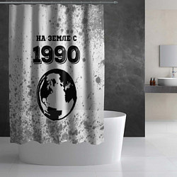 Шторка для душа На Земле с 1990: краска на светлом, цвет: 3D-принт — фото 2