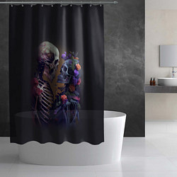 Шторка для душа Пара скелетов, цвет: 3D-принт — фото 2
