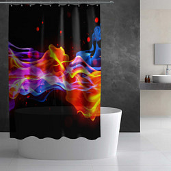 Шторка для душа Битвы огней волны, цвет: 3D-принт — фото 2