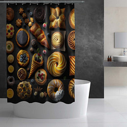 Шторка для душа Сладкая пышная выпечка, цвет: 3D-принт — фото 2