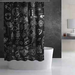 Шторка для душа 1997 - tattoo паттерн, цвет: 3D-принт — фото 2