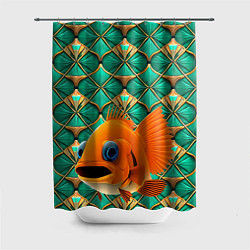 Шторка для ванной Сказочная золотая рыбка