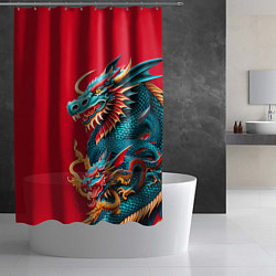 Шторка для душа Japanese dragon - irezumi, цвет: 3D-принт — фото 2