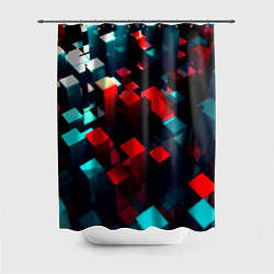 Шторка для душа Digital abstract cube, цвет: 3D-принт