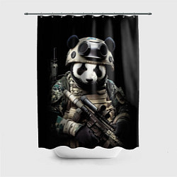 Шторка для душа Медведь панда солдат спецназа, цвет: 3D-принт