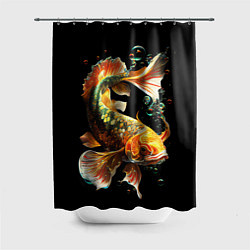 Шторка для душа Золотая рыбка моей мечты, цвет: 3D-принт
