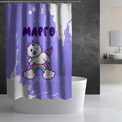 Шторка для душа Марго кошка единорожка, цвет: 3D-принт — фото 2