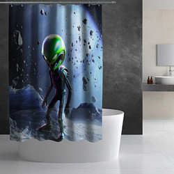 Шторка для душа Alien during a space storm, цвет: 3D-принт — фото 2