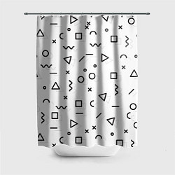 Шторка для душа Разные геометрические фигуры, цвет: 3D-принт