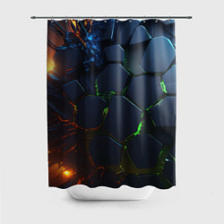 Шторка для душа Взрыв плит, цвет: 3D-принт