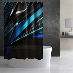 Шторка для душа Dark geometry, цвет: 3D-принт — фото 2