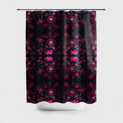 Шторка для ванной Ярко-розовые неоновые лилии