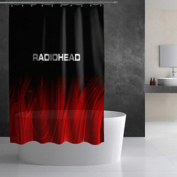 Шторка для душа Radiohead red plasma, цвет: 3D-принт — фото 2