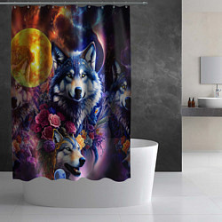 Шторка для душа Звездные волки, цвет: 3D-принт — фото 2