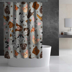 Шторка для душа Dog pattern color, цвет: 3D-принт — фото 2