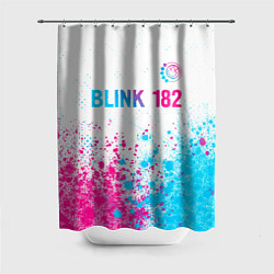 Шторка для ванной Blink 182 neon gradient style: символ сверху