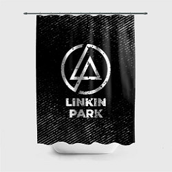 Шторка для ванной Linkin Park с потертостями на темном фоне